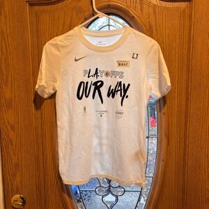 NIKE LA Clippers 2020 NBA Playoffs Our Way‎ T Shirt Dri Fit Med Youth White NWT